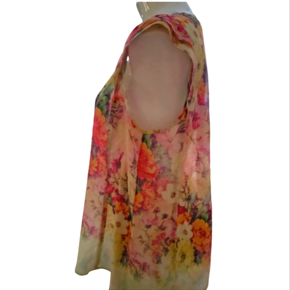 Laura Ashley cotton voile top with floral print size 14 - Picture 3 of 9